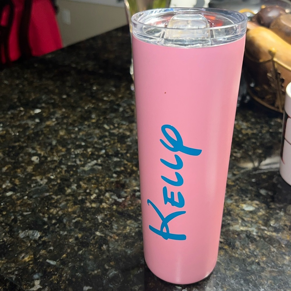 Personalized Pink “Kelly” Stainless Steel Tumbler